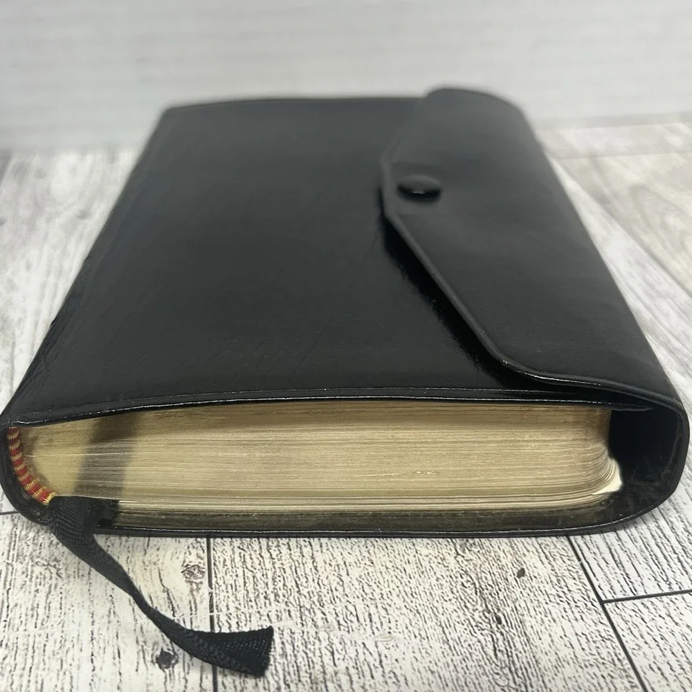 Vintage Oxford KJV Text Bible 01156x Button Flap Genuine East Indian Calf Boxed
